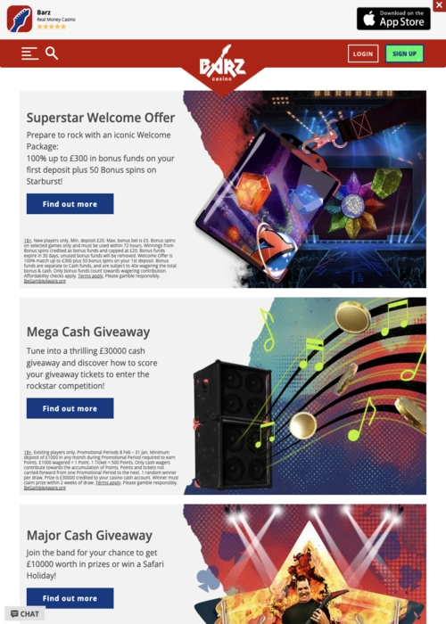 Exclusive bonus rewards showcase Barz Casino